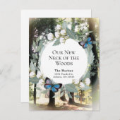 森の新しい首の動く発表 案内ポストカード (正面/裏面)