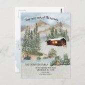 森の新しい首の山々が動く ポストカード (正面/裏面)