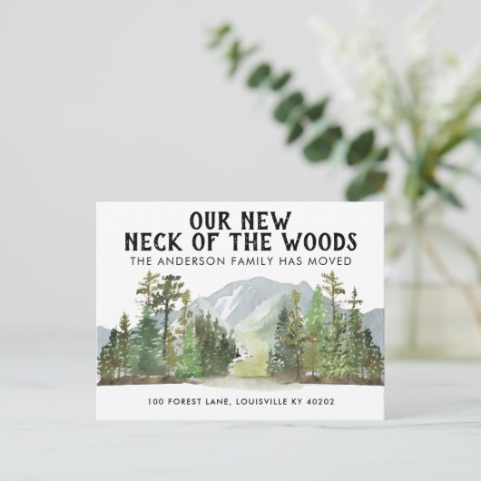 森の新しい首の山を移動 案内ポストカード (スタンド正面)