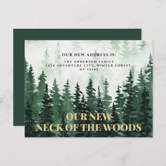 森の新しい首の新しいアドレス ポストカード (正面/裏面)