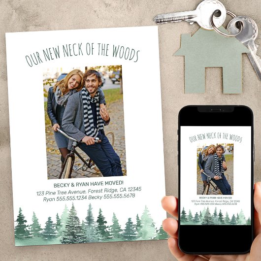 森の新しい首の松の森の写真移動 案内状