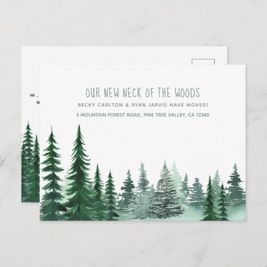 森の新しい首の森の松の動き シーズンポストカード (正面/裏面)