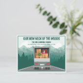 森の新しい首の緑の森が動く 案内ポストカード (スタンド正面)