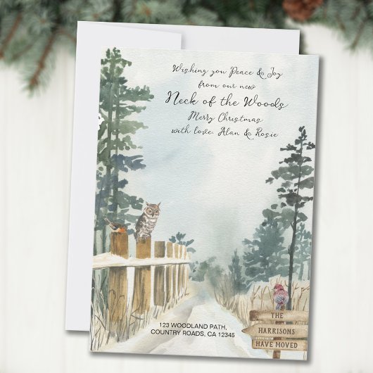 森の新しい首ウッドランドパス冬の移動 案内状