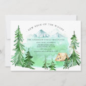 森の新しい首 |お知らせモダンの移動 招待状 (正面)