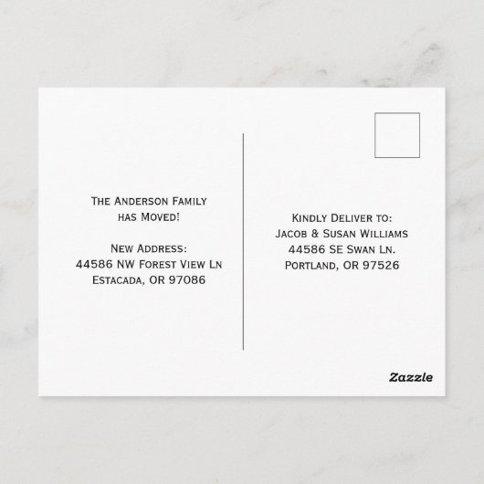 森の新しい首 ポストカード (裏面)