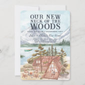 森の新しい首 |引っ越し祝いパーティーパーティー 招待状 (正面)