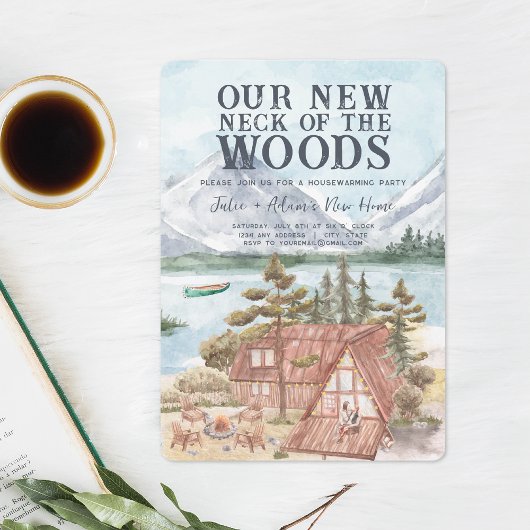 森の新しい首 |引っ越し祝いパーティーパーティー 招待状