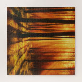 森の日の出の夕日 ジグソーパズル (横)