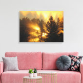 森の日の出 キャンバスプリント (インサイチュ (リビング))