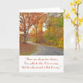 森の曲がりくねった道 カード (黄色い花)