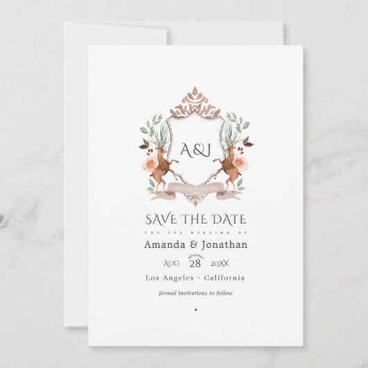 森の月桂樹の紋章 ウェディングフォト セーブザデート (正面)