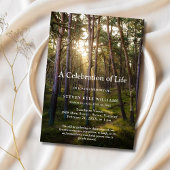 森の木々と夕焼けのライフセレブレーション・葬儀 招待状