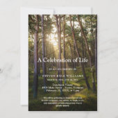 森の木々と夕焼けのライフセレブレーション・葬儀 招待状 (正面)