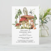 森の木々と少年 誕生日おめでとう 招待状 (スタンド正面)