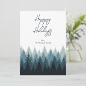 森の木々と素朴な風景のホリデーシーズン シーズンカード (スタンド正面)