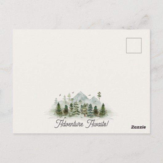 森の木々のお誕生日パーティー招待状 ポストカード (裏面)