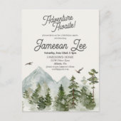 森の木々のお誕生日パーティー招待状 ポストカード (正面)