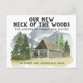 森の木々の新しい首の山を移動 案内ポストカード (正面)