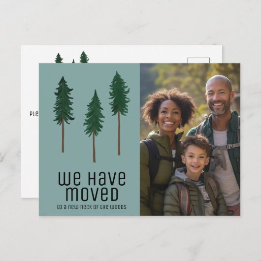 森の木々の新しい首の森の写真カスタム移動 ポストカード (正面/裏面)