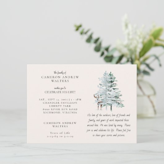 森の木々の生命のお祝い 招待状 (スタンド正面)