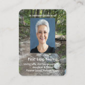 森の木々の荒野の美しい道 名刺 (裏面)