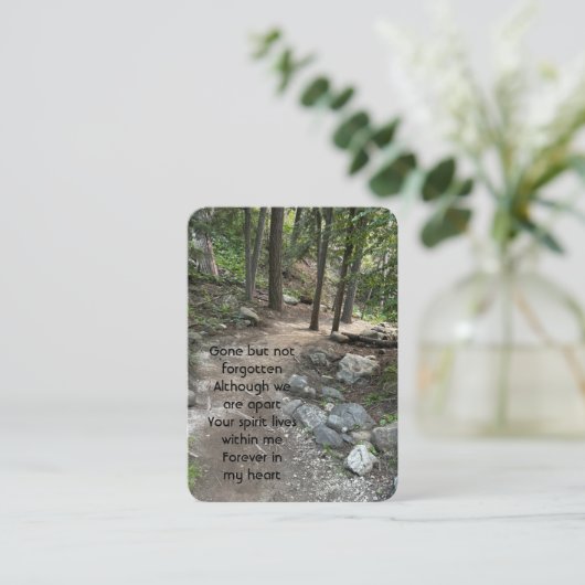 森の木々の荒野の美しい道 名刺 (スタンド正面)