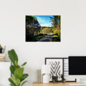 森の木々歩くパスに沿ってゴージャスな日のポスト ポスター (ホームオフィス)