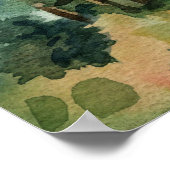 森の木々 ハイキング トレイル 山の景色 ポスター (角)