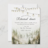 森の木々,森林,松の木,ストリング リハーサル ディナー 招待状 (正面)