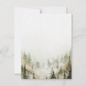 森の木々,森林,松の木,ストリング リハーサル ディナー 招待状 (裏面)