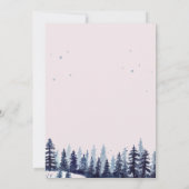 森の木々、森林、松の木 出席確認 招待状 (裏面)