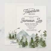 森の木々 赤ちゃん歓迎会の招待状 招待状 (正面/裏面)