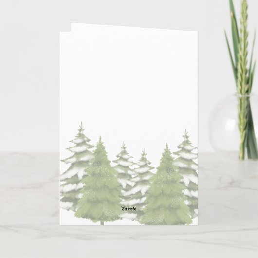 森の木にクリスマスをテーマパーソナライズされた シーズンカード (裏面)