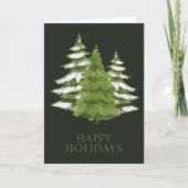 森の木にクリスマスをテーマパーソナライズされた シーズンカード (正面)