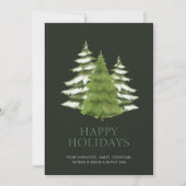 森の木にクリスマスをテーマパーソナライズされた シーズンカード (正面)