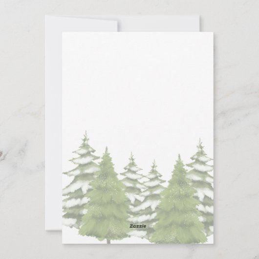 森の木にクリスマスをテーマパーソナライズされた シーズンカード (裏面)
