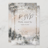 森の木のイルミネーション　ゲスト参加可 招待状 (正面/裏面)