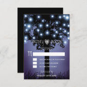 森の木のウェディング返信カード ラスティック 出欠カード (正面/裏面)