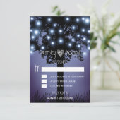 森の木のウェディング・ツリーの返信カード 出欠カード (スタンド正面)