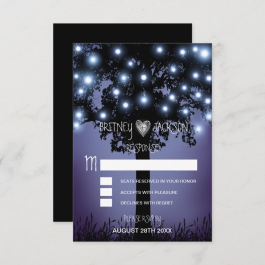 森の木のウェディング・招待状の返信カード 出欠カード (正面/裏面)