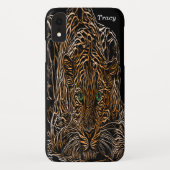 森の木の効果で野生の猫をチーター Case-Mate iPhoneケース (裏面)