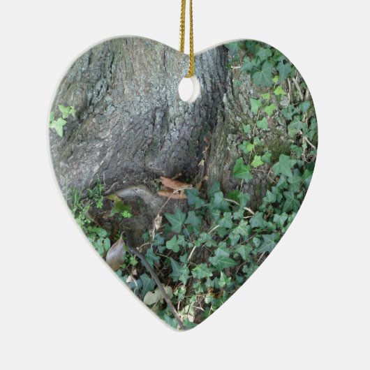 森の木の幹とツタ セラミックオーナメント (右)