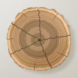 森の木の幹の棒 ラウンドクッション