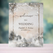 森の木の文字列ライト雪 アクリルサイン (ニュートラル)