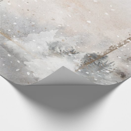 森の木の森の雪 ラッピングペーパー (角)