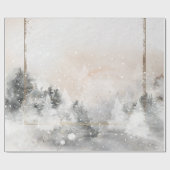 森の木の森の雪 ラッピングペーパー (フラット)