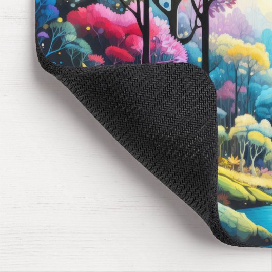 森の木の概念抽象芸術カラフル風景芸術 マウスパッド (コーナー)