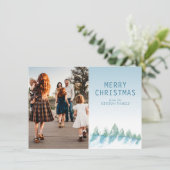 森の木の水の色芸術的家族の写真 シーズンカード (スタンド正面)