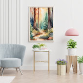 森の木の水彩画のポスター ポスター